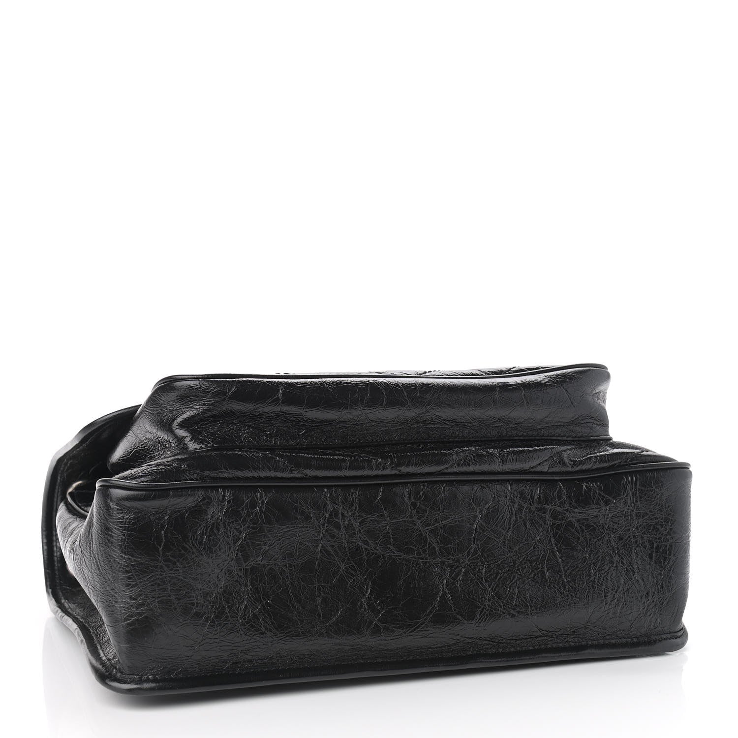 Saint Laurent Crinkled Calfskin Matelasse Monogram Large Niki Chain Satchel Black 4 of 9