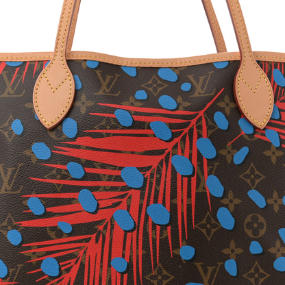Louis Vuitton Monogram Jungle Dots Neo Neverfull MM Coquelicot Denim 8 of 10
