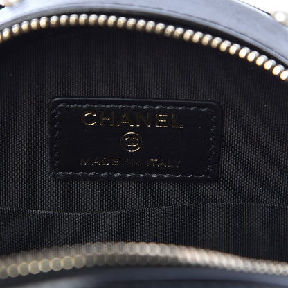 Chanel Calfskin Quilted Pearl Round Clutch With Chain Black 6 of 11