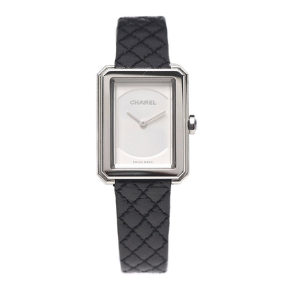 Chanel Stainless Steel Calfskin 21mm Boy-Friend Quilt Quartz Watch Black 1 of 7