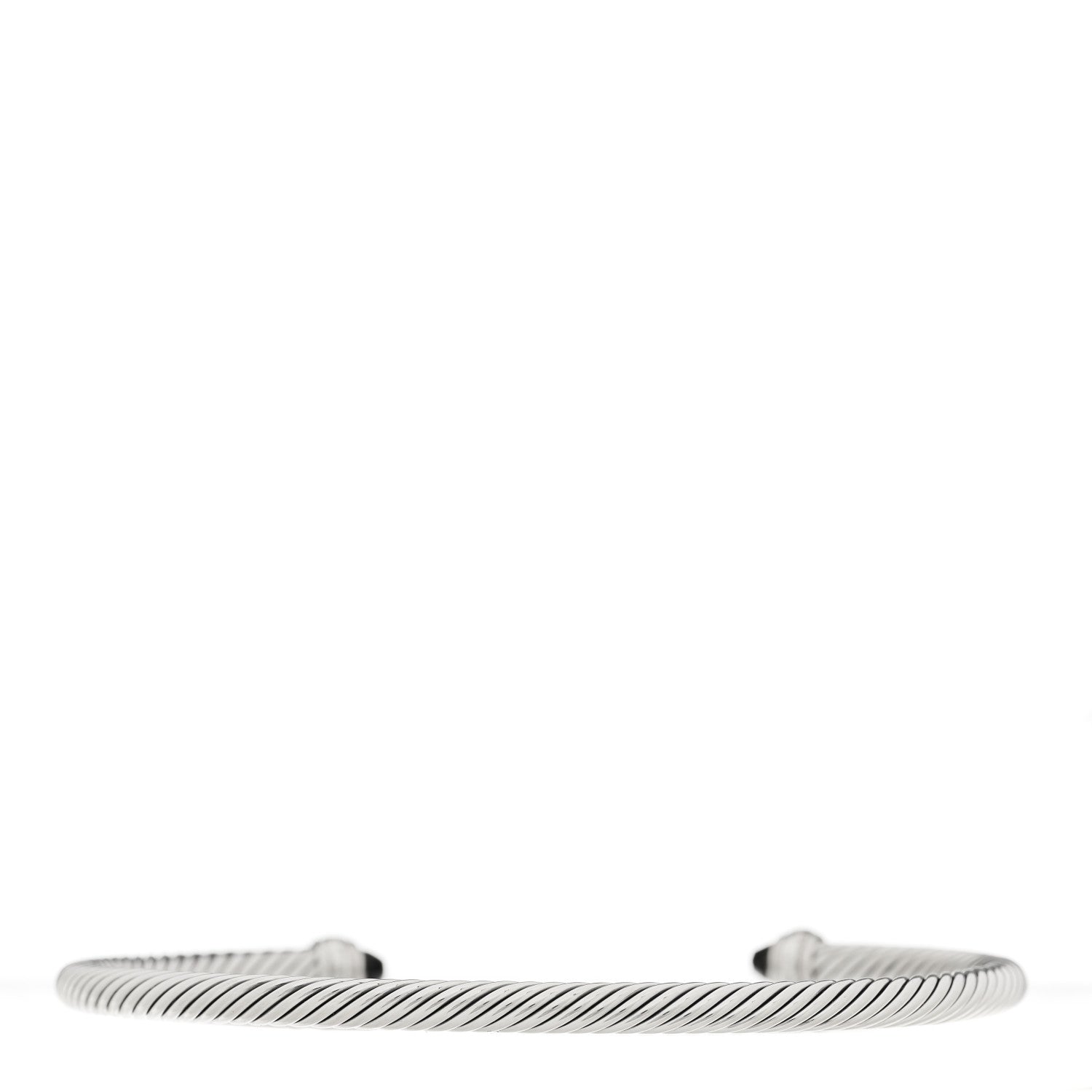 David Yurman Sterling Silver 18K Yellow Gold Black Onyx 4mm Cable Classics Bracelet 2 of 4