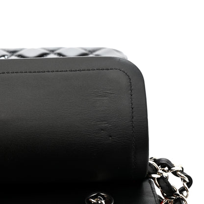 Chanel Patent Calfskin Quilted Bi-Color Medium Double Flap Black Red 11 of 13