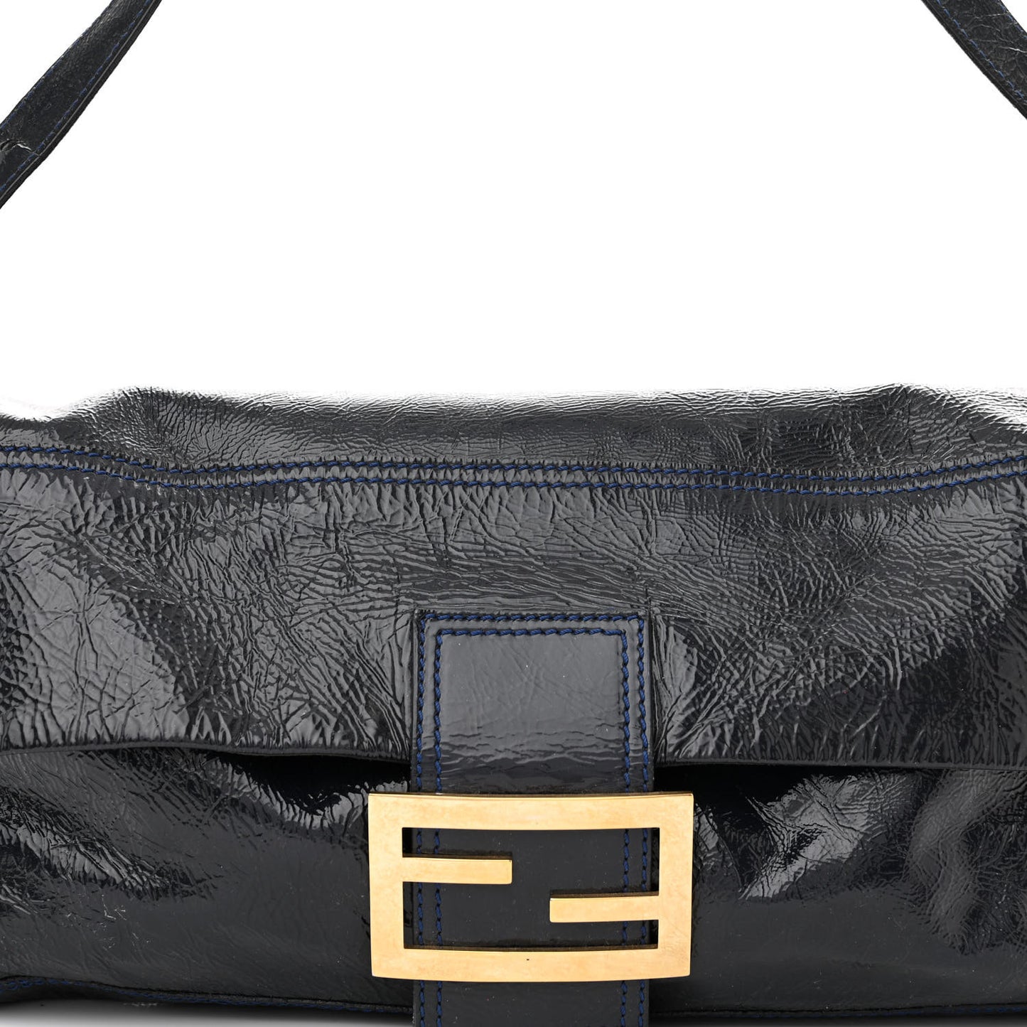 Vitello Naplak Large Convertible Baguette Blue
