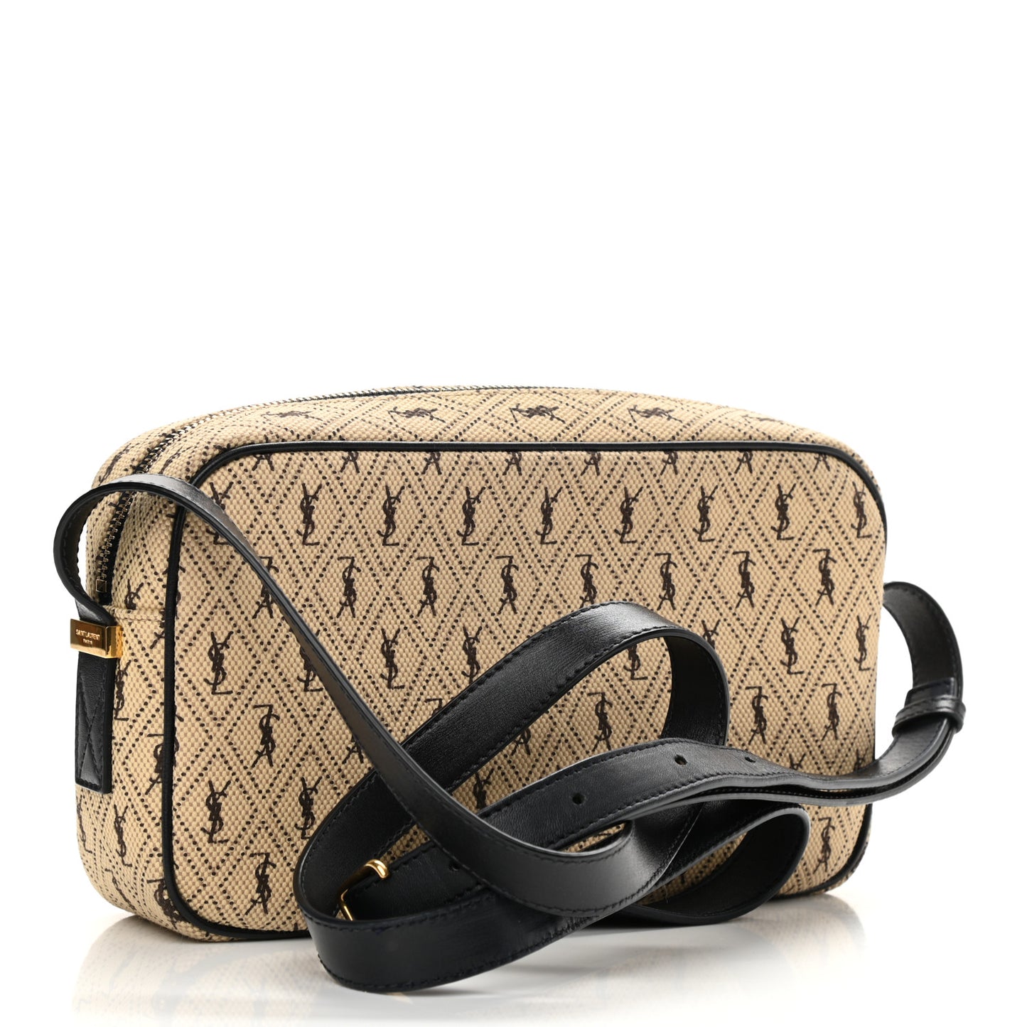 Canvas Monogram All Over Camera Bag Beige