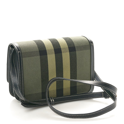 Burberry Calfskin Giant Check Print Small TB Bag Military Green 3 of 9