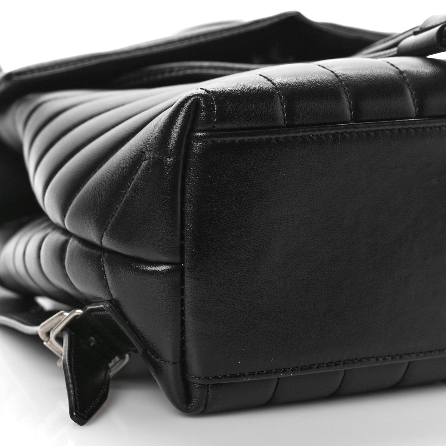 Saint Laurent Calfskin Y Quilted Monogram Small Loulou Backpack Black 7 of 8