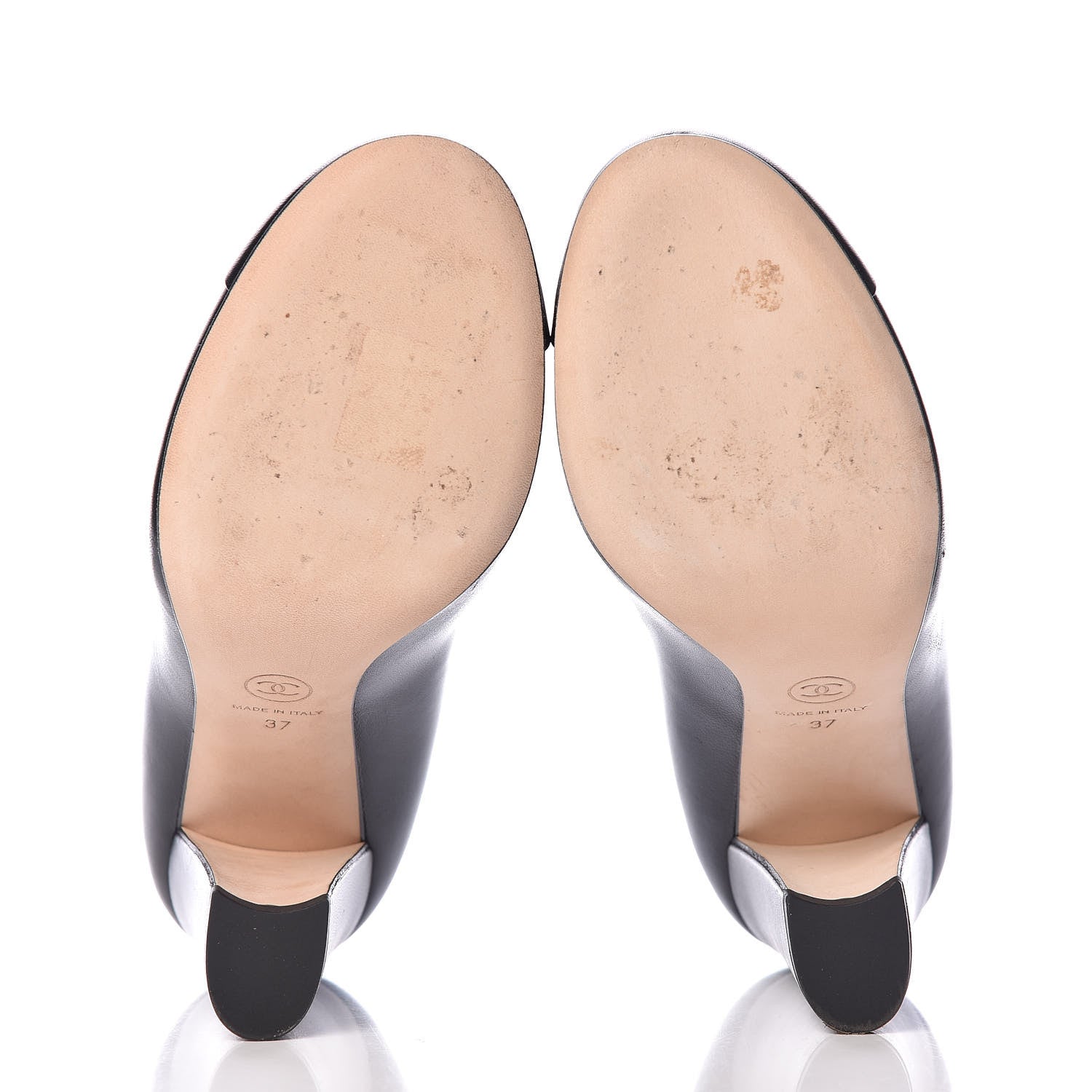 Chanel Lambskin Camellia Pumps 37 Black 5 of 11