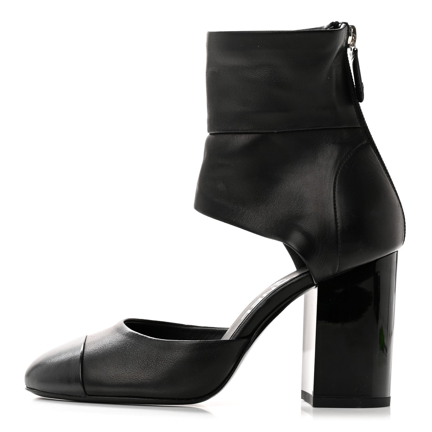 Chanel Lambskin CC Cut Out Boots 36 Black 1 of 12