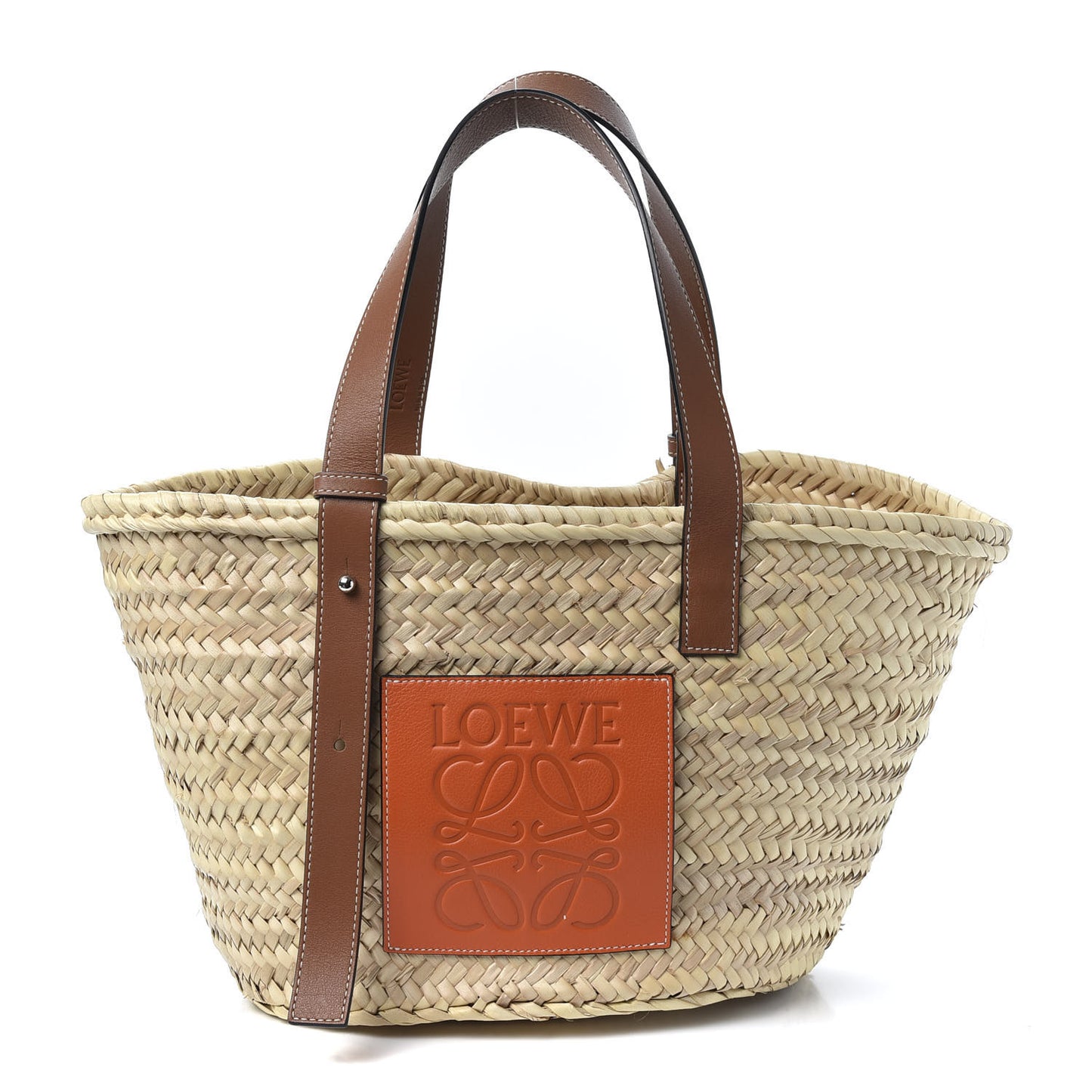Raffia Basket Tote Bag Natural Tan Orange