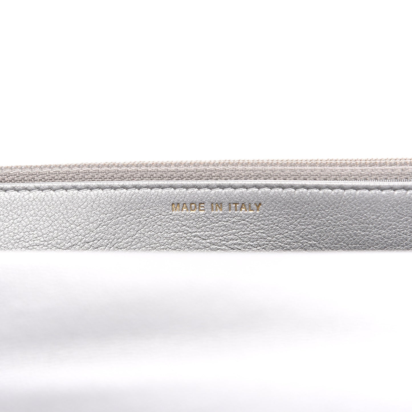 Metallic Goatskin Quilted 19 Wallet On Chain WOC Silver