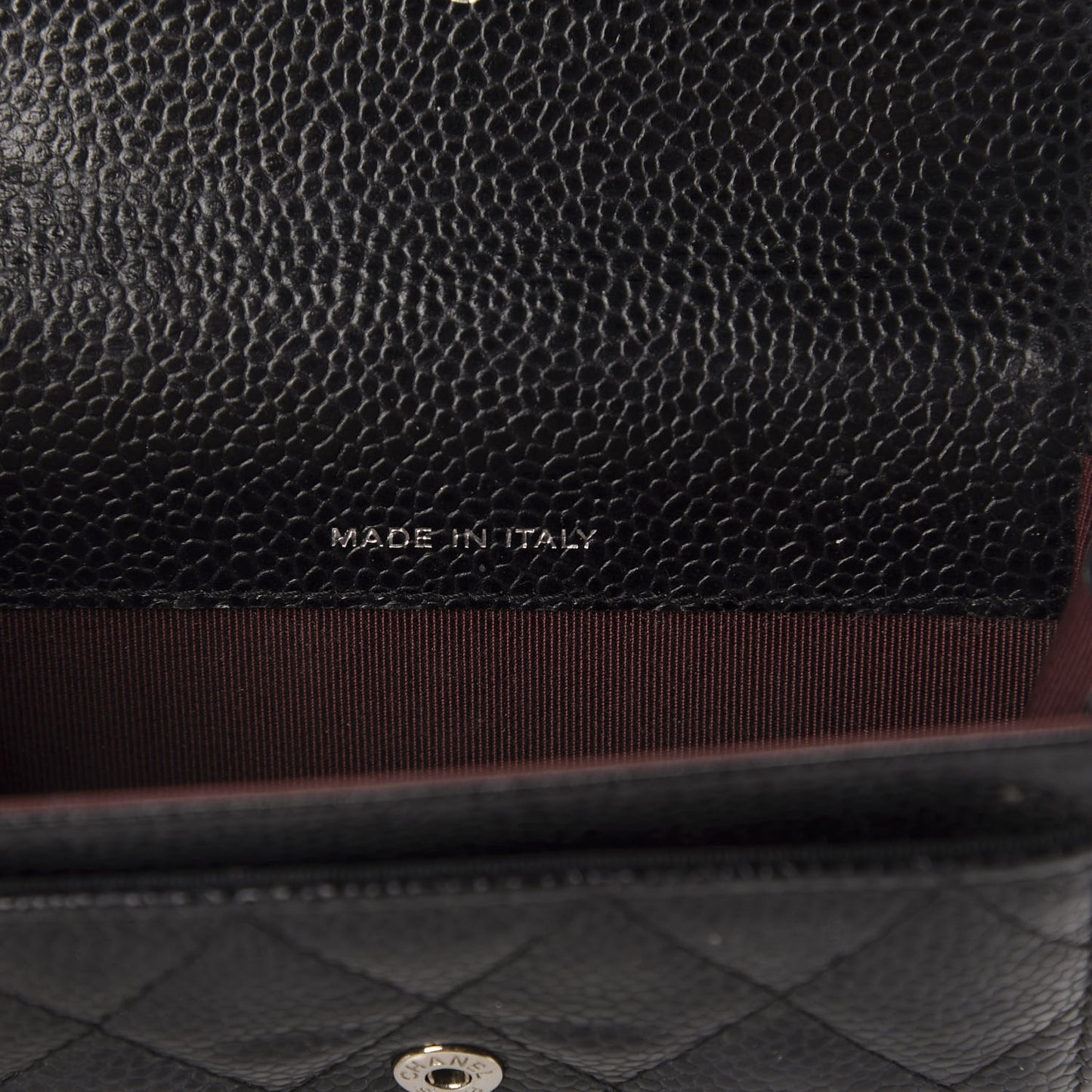 Caviar Quilted Flap Card Holder Black