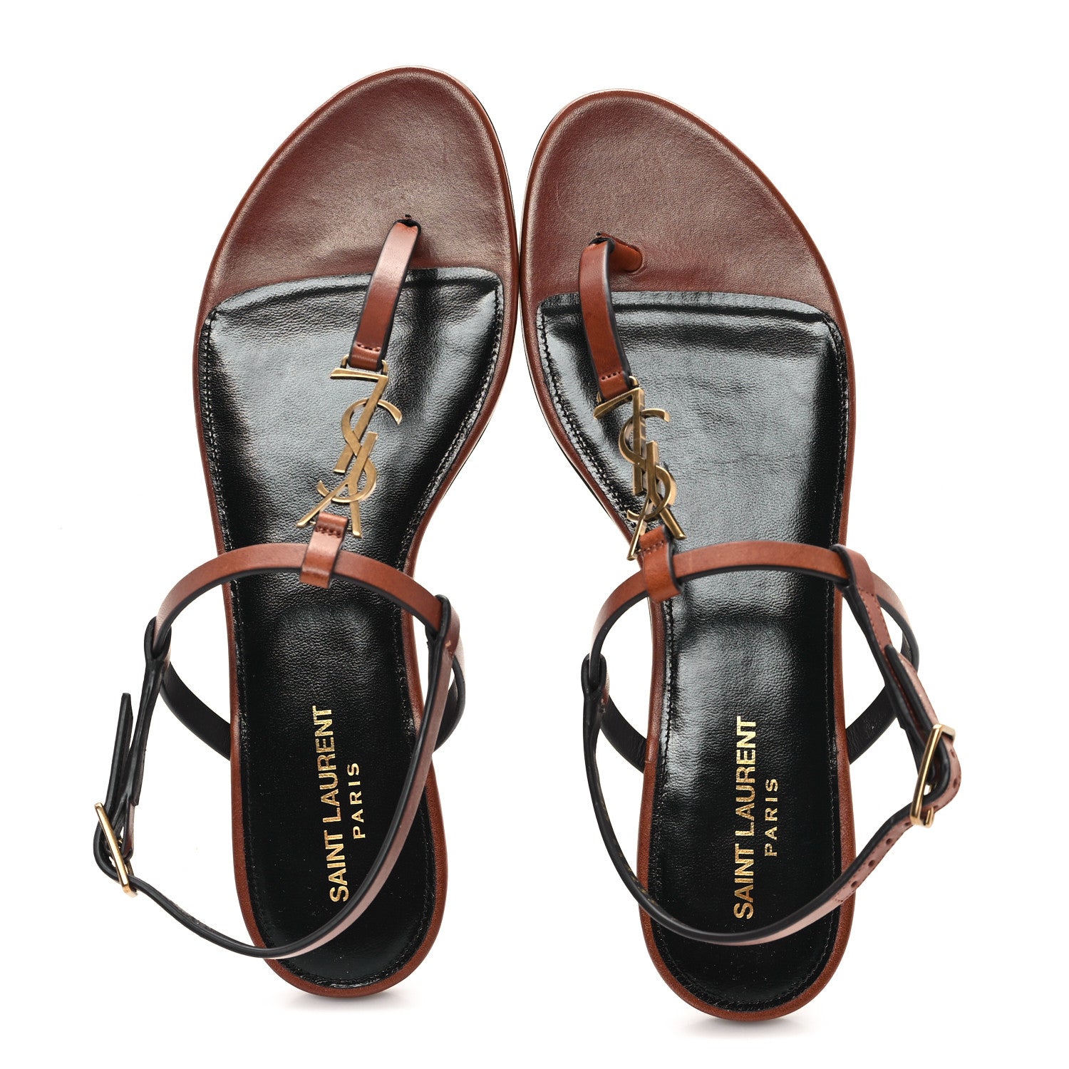 Saint Laurent Calfskin Maine Cassandra Monogram 05 Sandals 40 New Papaya 2 of 10