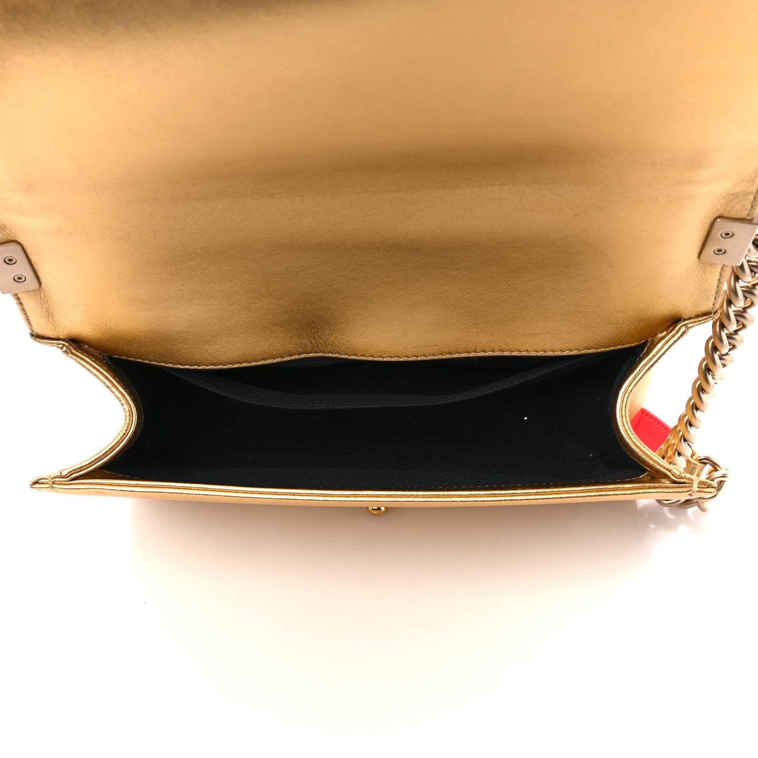 Chanel Metallic Lambskin Embossed Medium Cube Boy Flap Gold 5 of 10