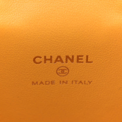 Chanel Lambskin Quilted Top Handle Mini Vanity Case With Chain Yellow 6 of 10