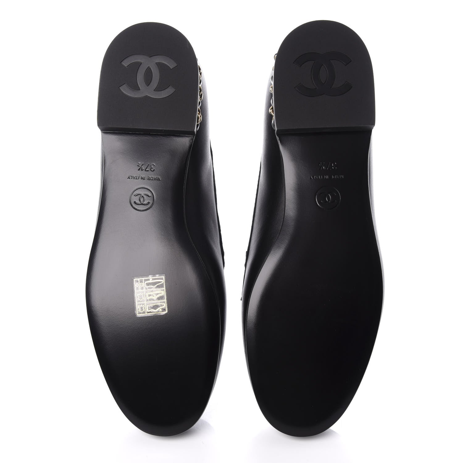 Chanel Calfskin CC Chain Mocassin Loafers 37.5 Black 5 of 9