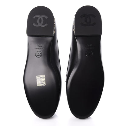 Chanel Calfskin CC Chain Mocassin Loafers 37.5 Black 5 of 9