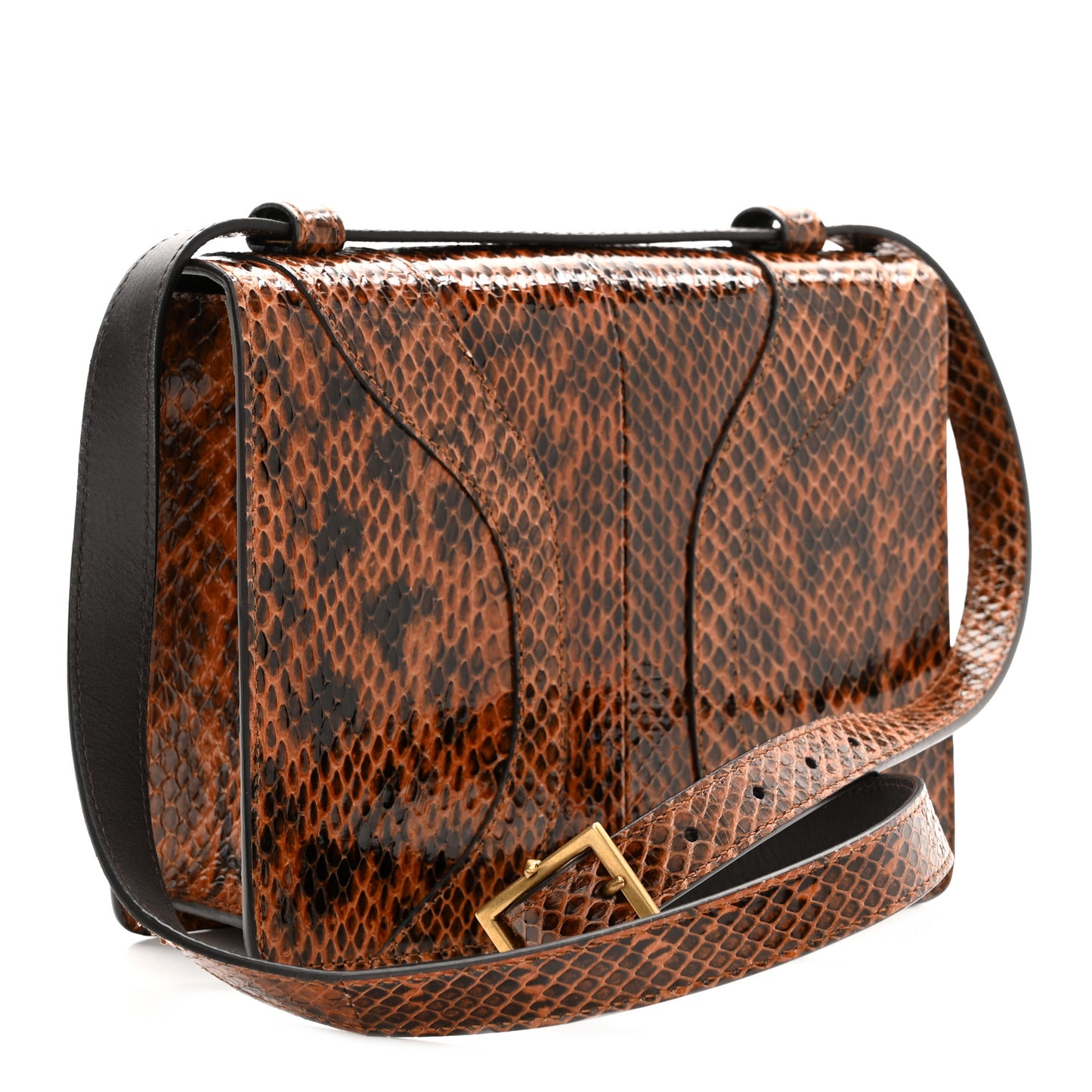 Elaphe Radiata Crystal Osiride Shoulder Bag Bright Cuir Ruby