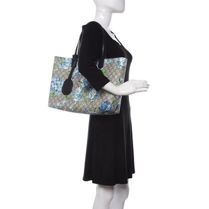 Gucci GG Supreme Monogram Blooms Medium Reversible Tote Beige Blue Navy 2 of 16