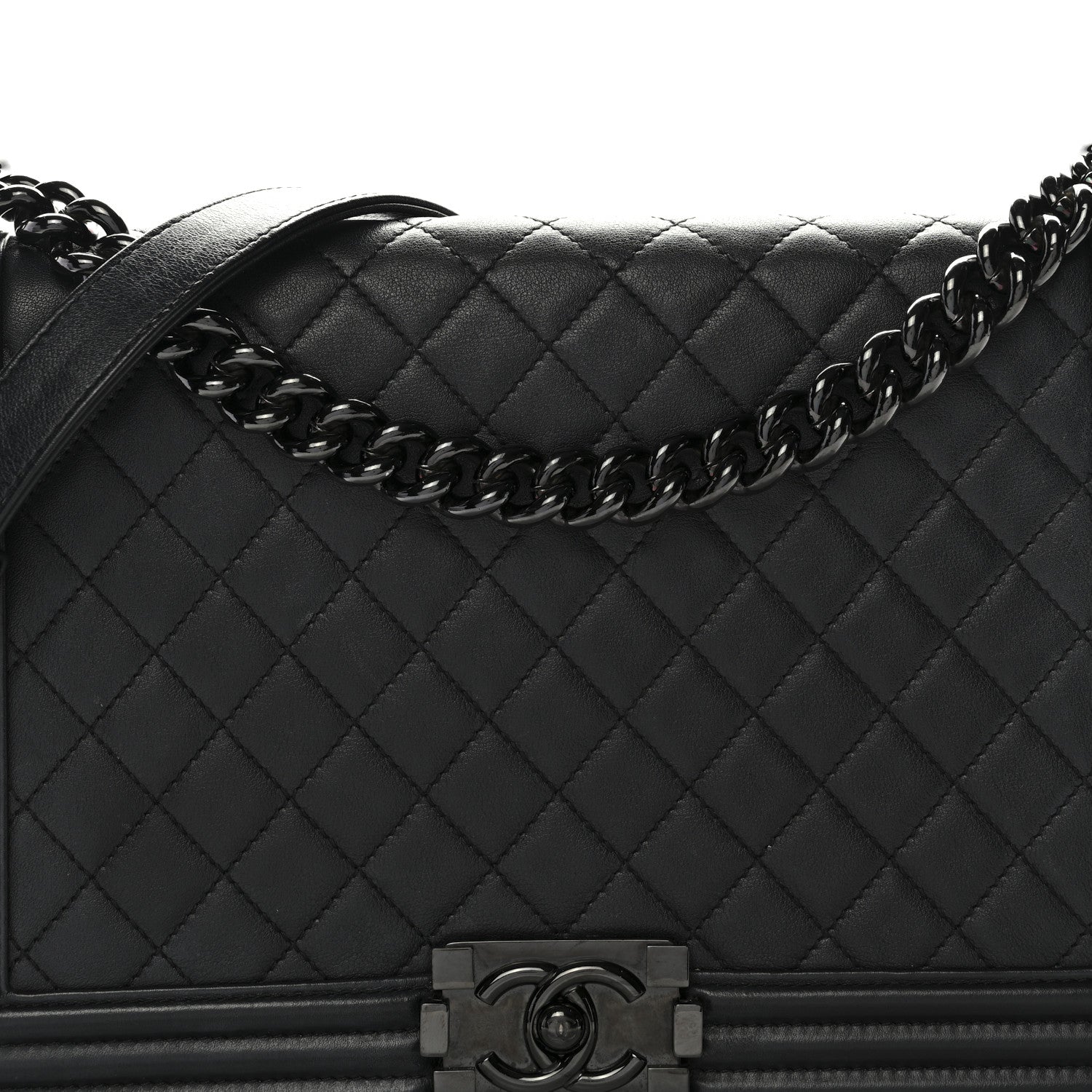 Chanel Calfskin Quilted New Medium Boy Flap So Black 8 of 11