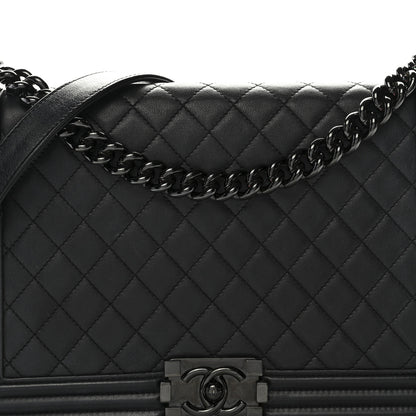 Chanel Calfskin Quilted New Medium Boy Flap So Black 8 of 11