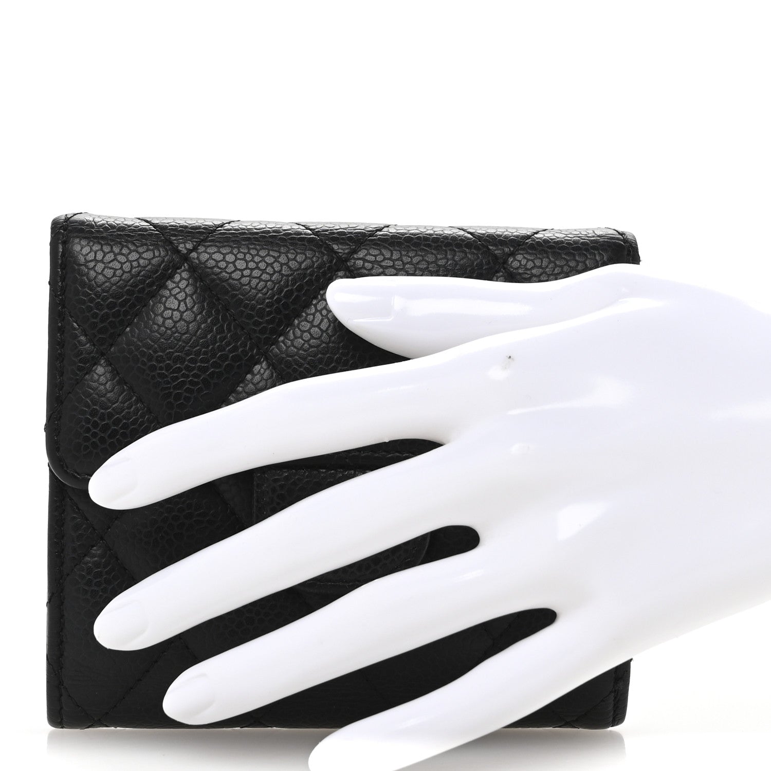 Chanel Caviar Quilted Compact Flap Wallet Black 2 of 12