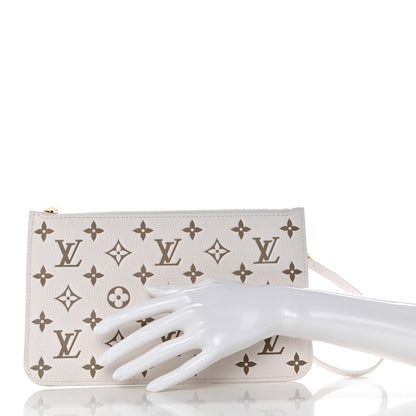 Louis Vuitton Empreinte Monogram Spring In The City Neverfull Pochette MM Kaki Beige Cream 2 of 7