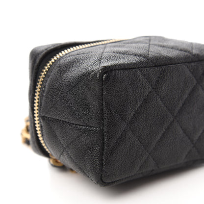 Chanel Caviar Quilted Mini Top Handle Vanity With Chain Black 6 of 10