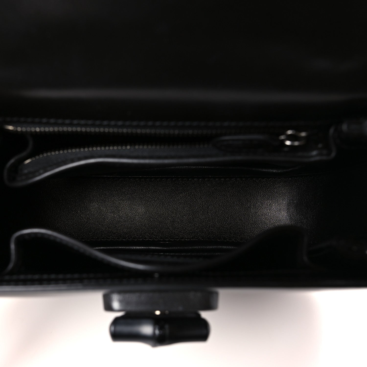 Gucci Boarded Dyana Lux Calfskin Web Monochrome Small Bamboo 1947 Top Handle Bag Black 5 of 9