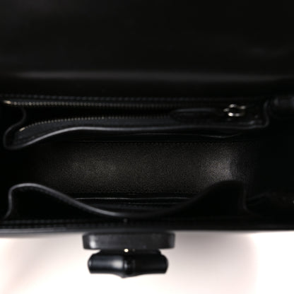 Gucci Boarded Dyana Lux Calfskin Web Monochrome Small Bamboo 1947 Top Handle Bag Black 5 of 9