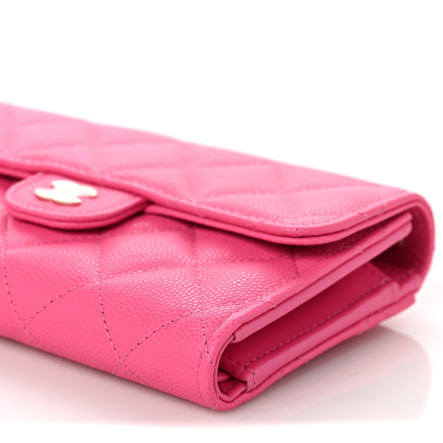 Caviar Quilted Medium Flap Wallet Pink
