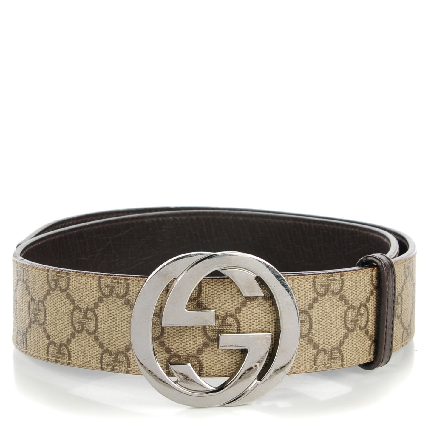GG Plus Monogram Interlocking G Belt 85 34 Dark Brown
