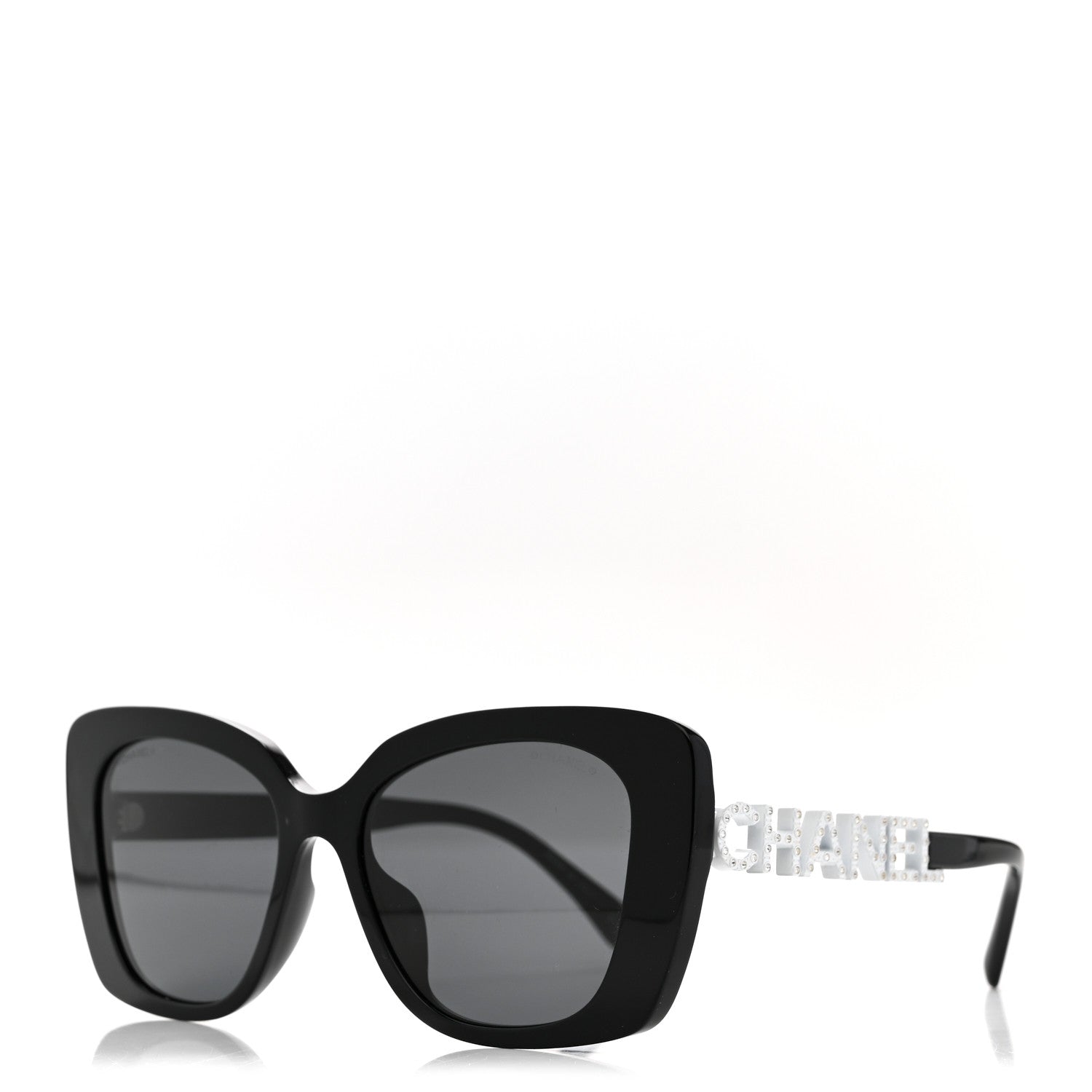 Chanel Acetate Strass Square Sunglasses 5422-B-A Black White 1 of 7