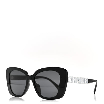 Chanel Acetate Strass Square Sunglasses 5422-B-A Black White 1 of 7