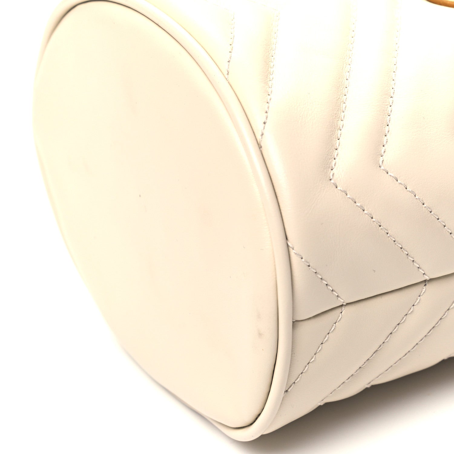Gucci Calfskin Matelasse Mini GG Marmont 2.0 Bucket Bag White 8 of 8