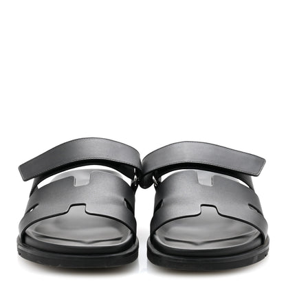Hermes Calfskin Womens Chypre Sandals 40 Black 3 of 10