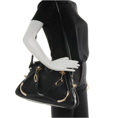 Chloe Calfskin Medium Paraty Metal Bar Trim Black 2 of 7