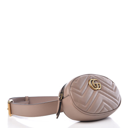 Gucci Calfskin Matelasse GG Marmont Belt Bag 85 34 Porcelain Rose 3 of 8
