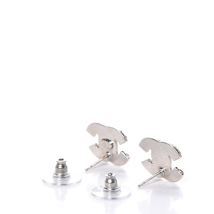 Chanel Crystal CC Earrings Silver 4 of 5