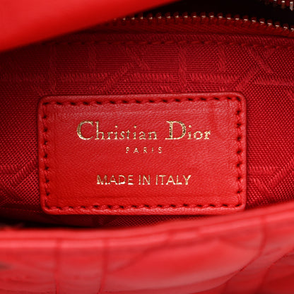 Christian Dior Lambskin Cannage Mini Lady Dior Geranium 12 of 21