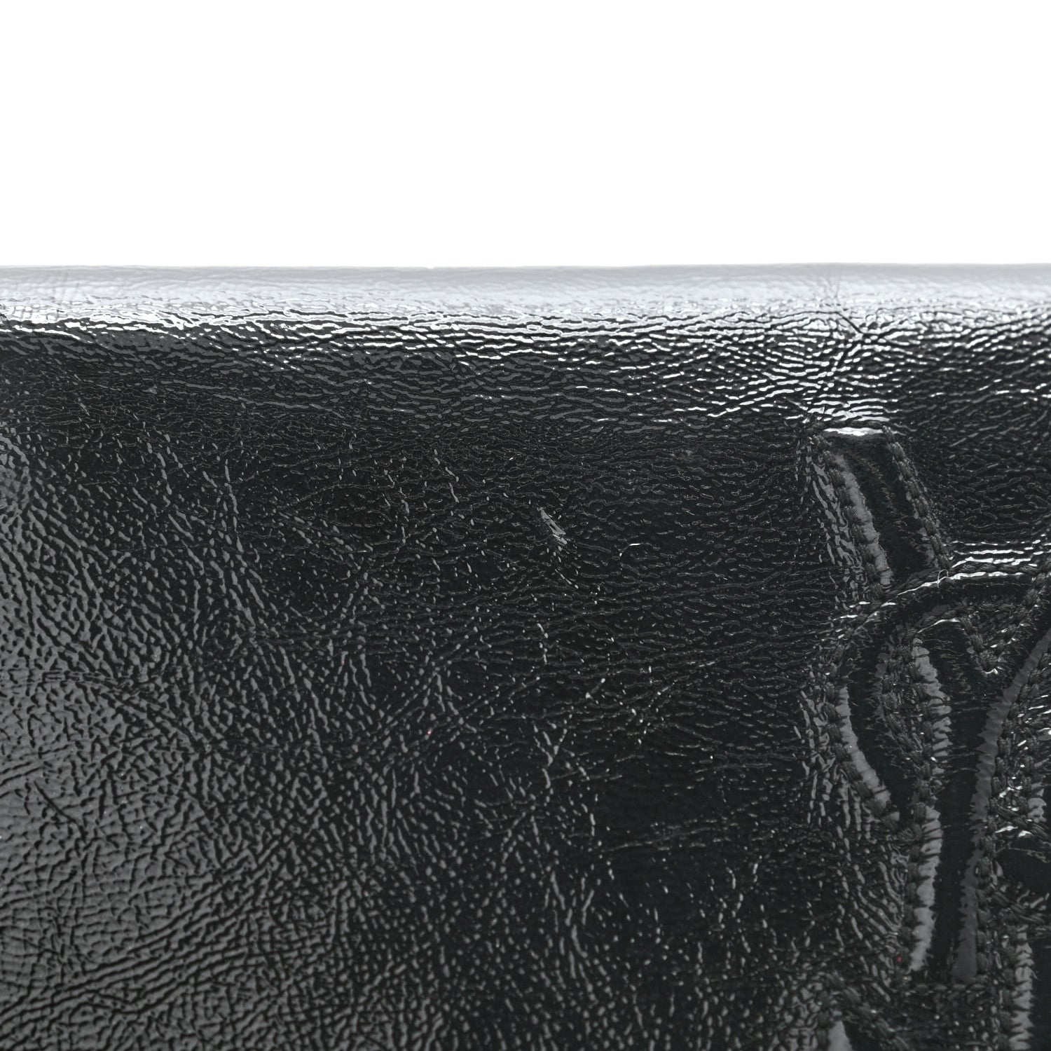 Saint Laurent Textured Patent Monogram Large Belle De Jour Clutch Black 7 of 12