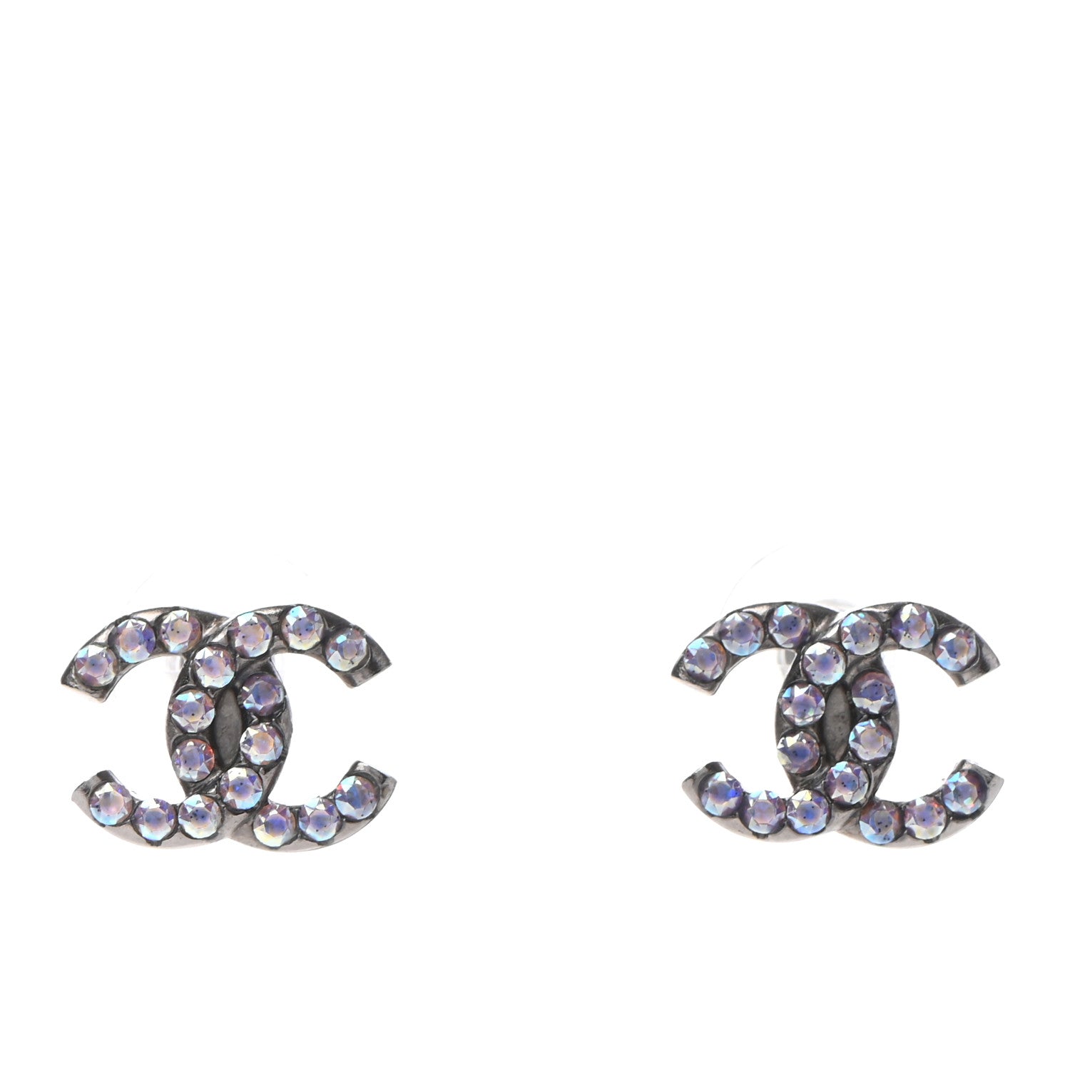Chanel Iridescent Crystal CC Earrings Multicolor 1 of 4