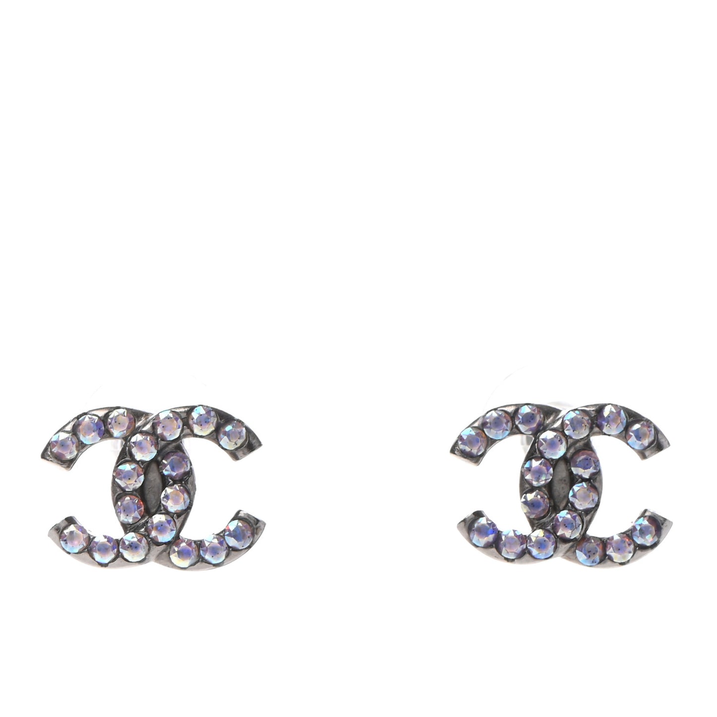 Iridescent Crystal CC Earrings Multicolor