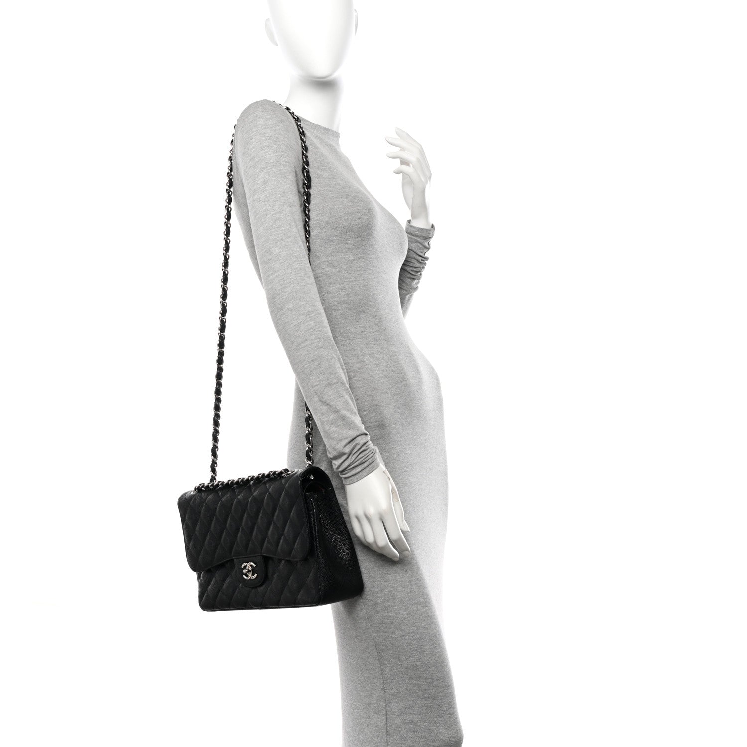 Chanel Caviar Quilted Jumbo Double Flap Black 2 of 11