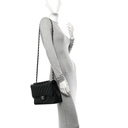 Chanel Caviar Quilted Jumbo Double Flap Black 2 of 11