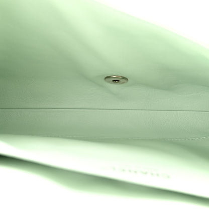 Chanel Patent Quilted Clutch With Chain Flap Light Green 5 of 11