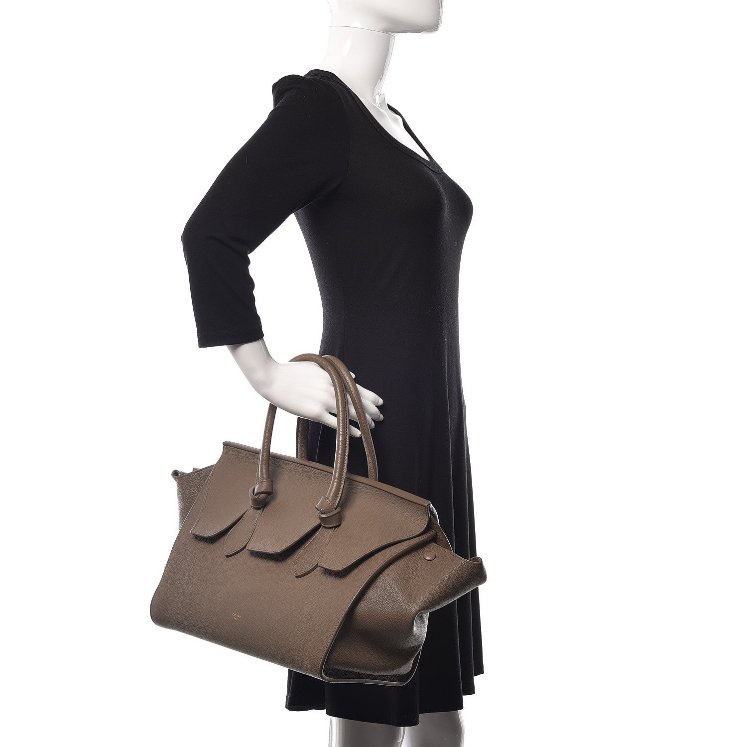 Celine Crisped Calfskin Medium Tie Knot Tote Taupe 2 of 31