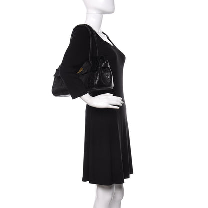 Mulberry Crocodile Embossed Calfskin East West Bayswater Black 2 of 10
