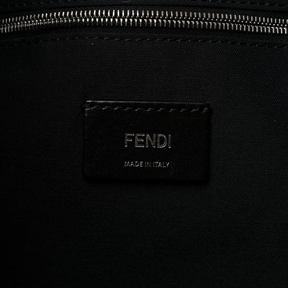 Fendi Fabric Jacquard Canvas Vitello Grace Pequin FF 1974 Large Convertible Baguette Tobacco Moro Grezzo Sand 6 of 9