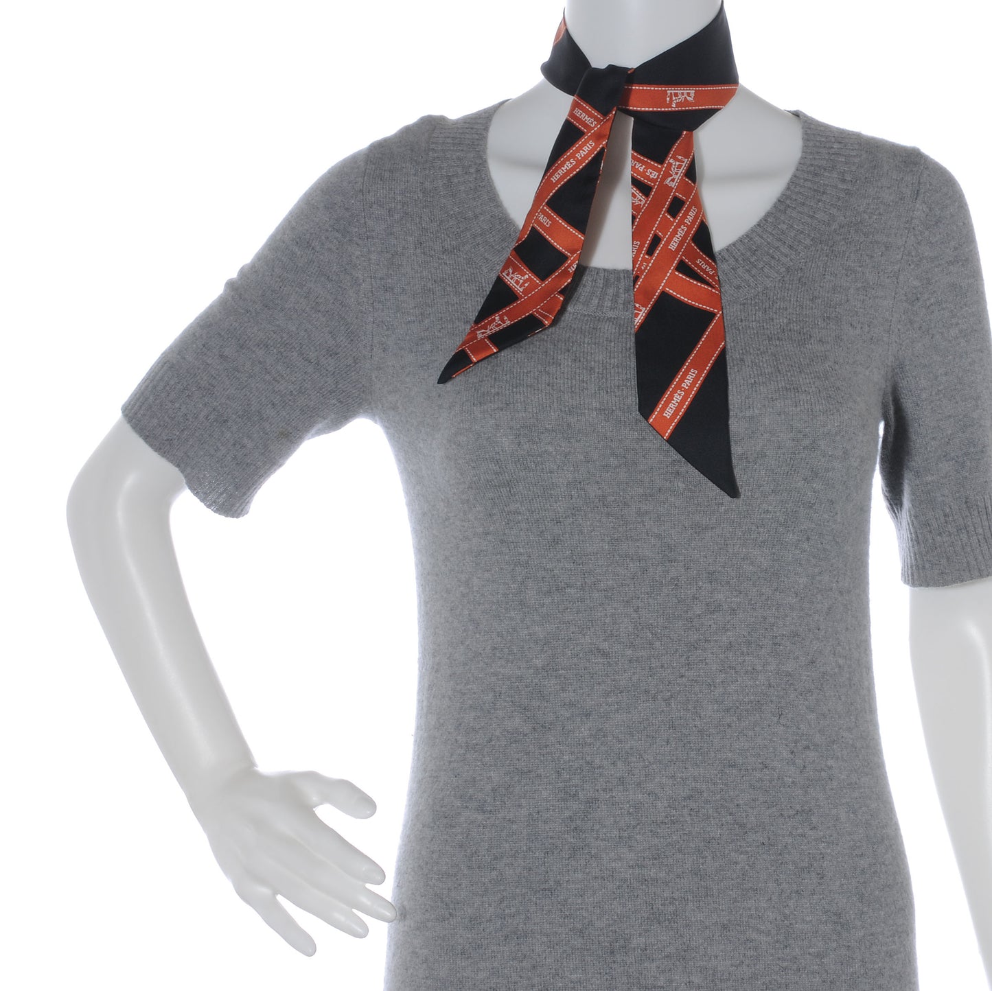 Silk Bolduc Twilly Scarf Orange and Black