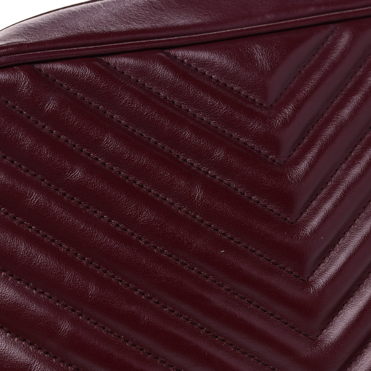 Saint Laurent Calfskin Matelasse Monogram Lou Camera Bag Dark Legion Red 12 of 13